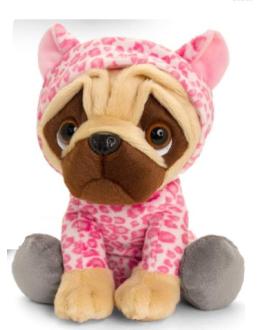 Pugsley Pink Leopard Onesie 20CM